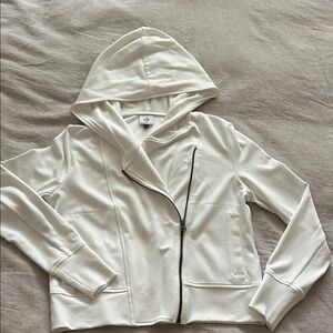 CAbi White Zip-Up Hoodie Jacket